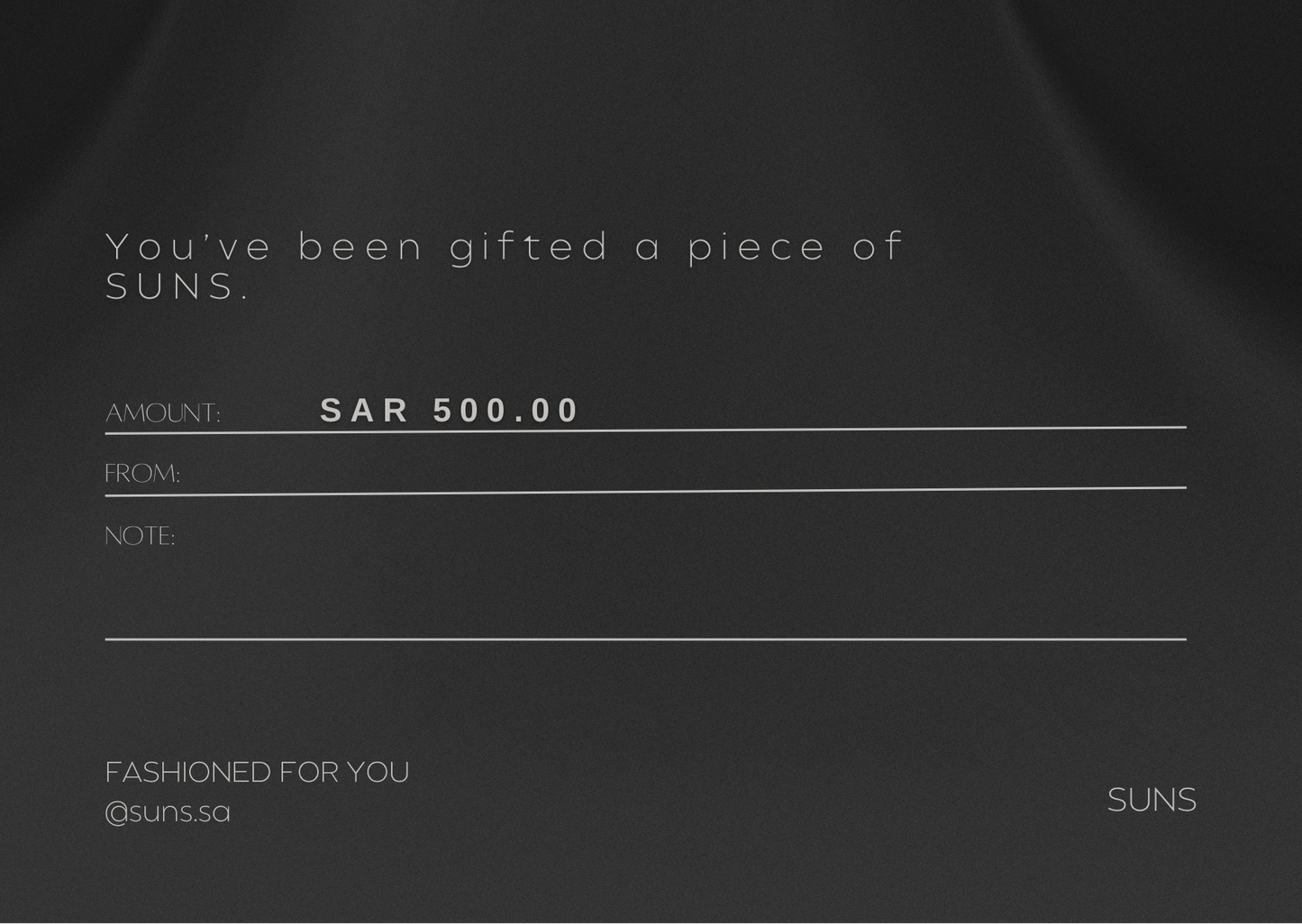 SUNS - Gift card